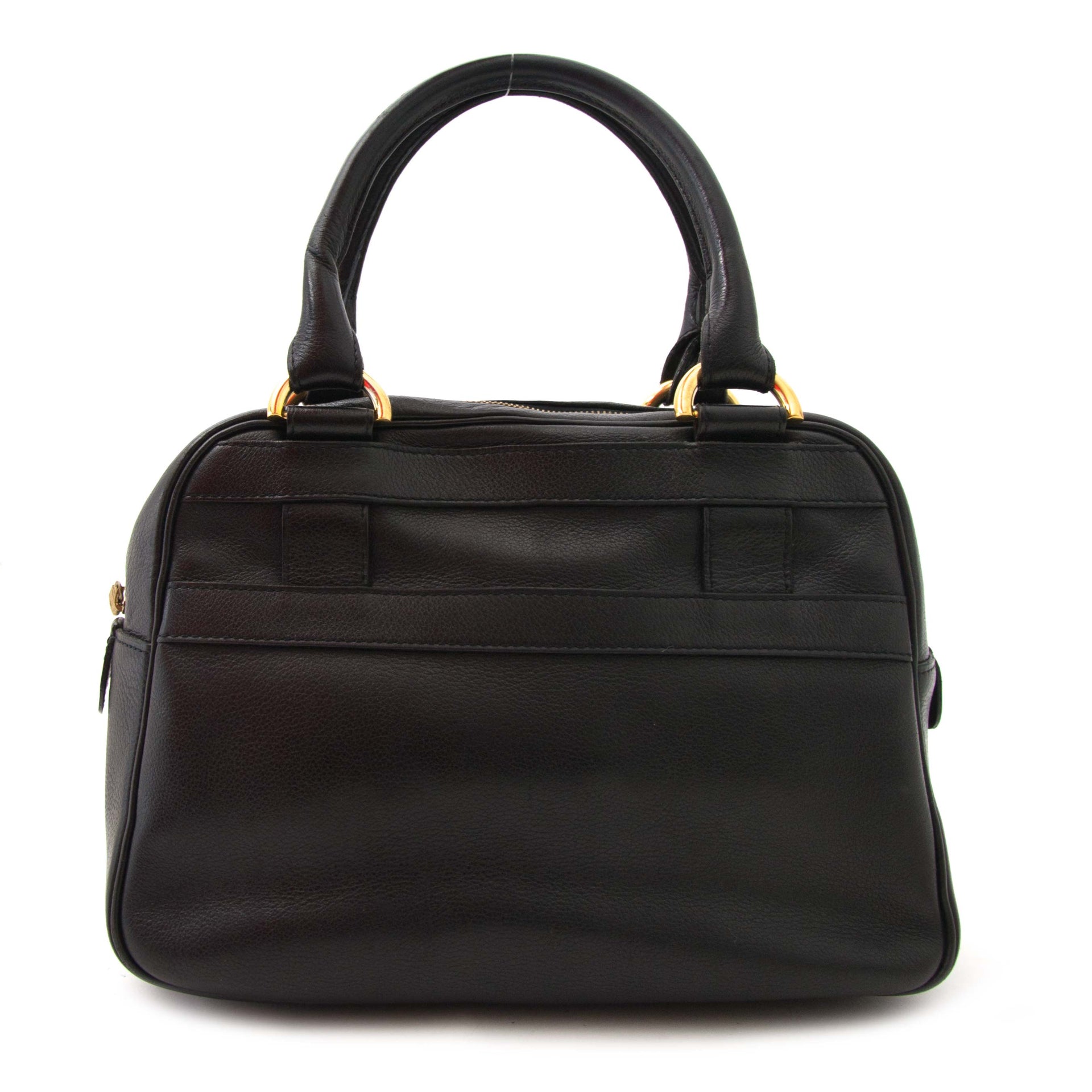 Acheter secur en ligne votre Delvaux Black Leather Top Handle Bowling Bag