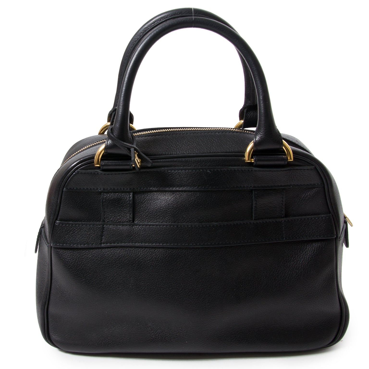 Buy authentic delvaux black top handle bowling bag now online at Labellov vintage fashion webshop belgium
