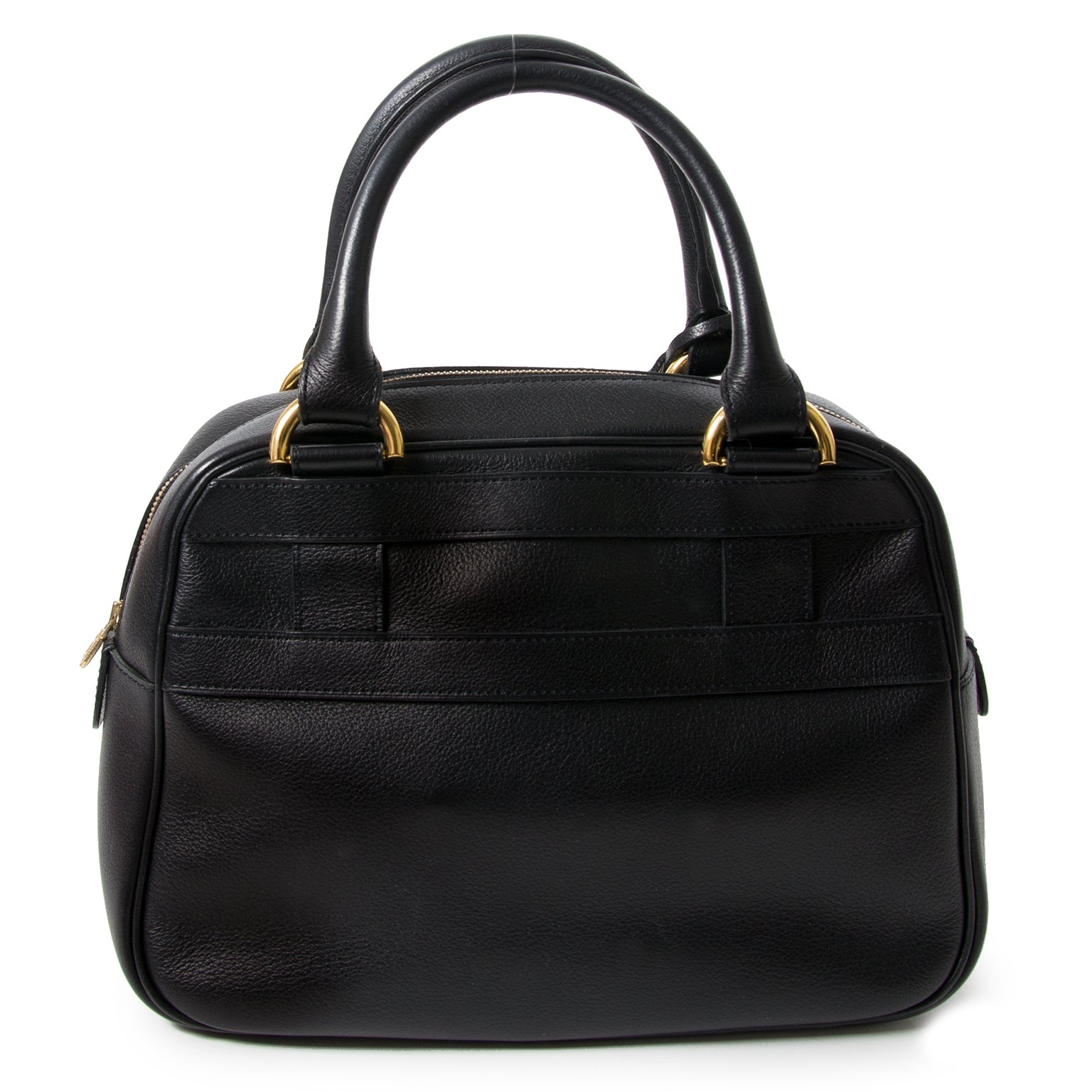 Buy authentic delvaux black top handle bowling bag now online at Labellov vintage fashion webshop belgium