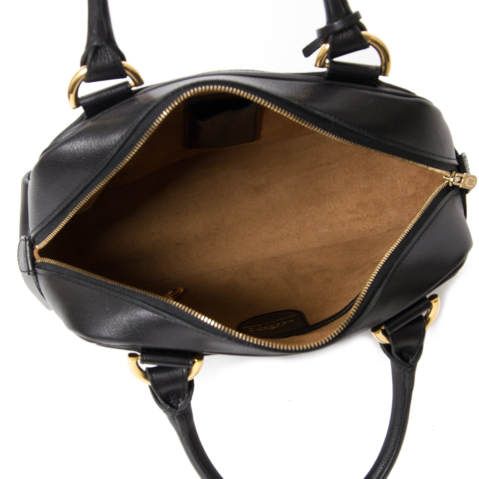 Buy authentic delvaux black top handle bowling bag now online at Labellov vintage fashion webshop belgium