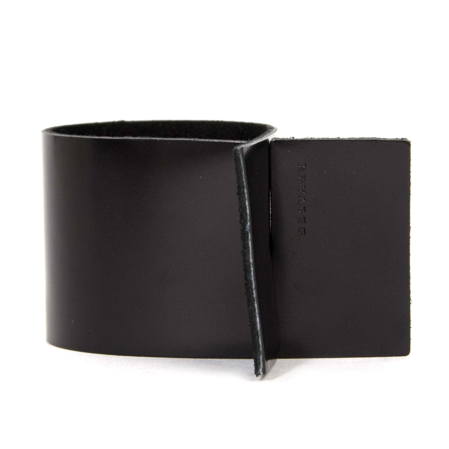 delvaux black leather bracelet kimiko y now for sale at labellov vintage fashion webshop belgium