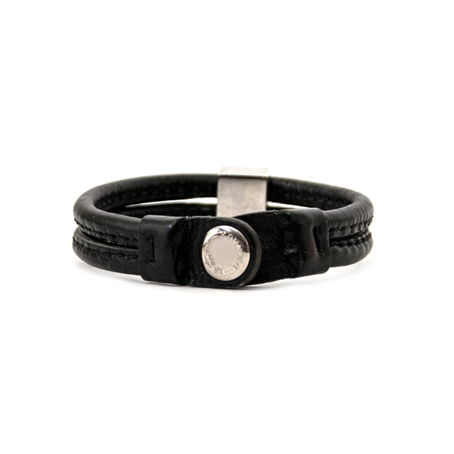 Delvaux Black Leather D Bracelet