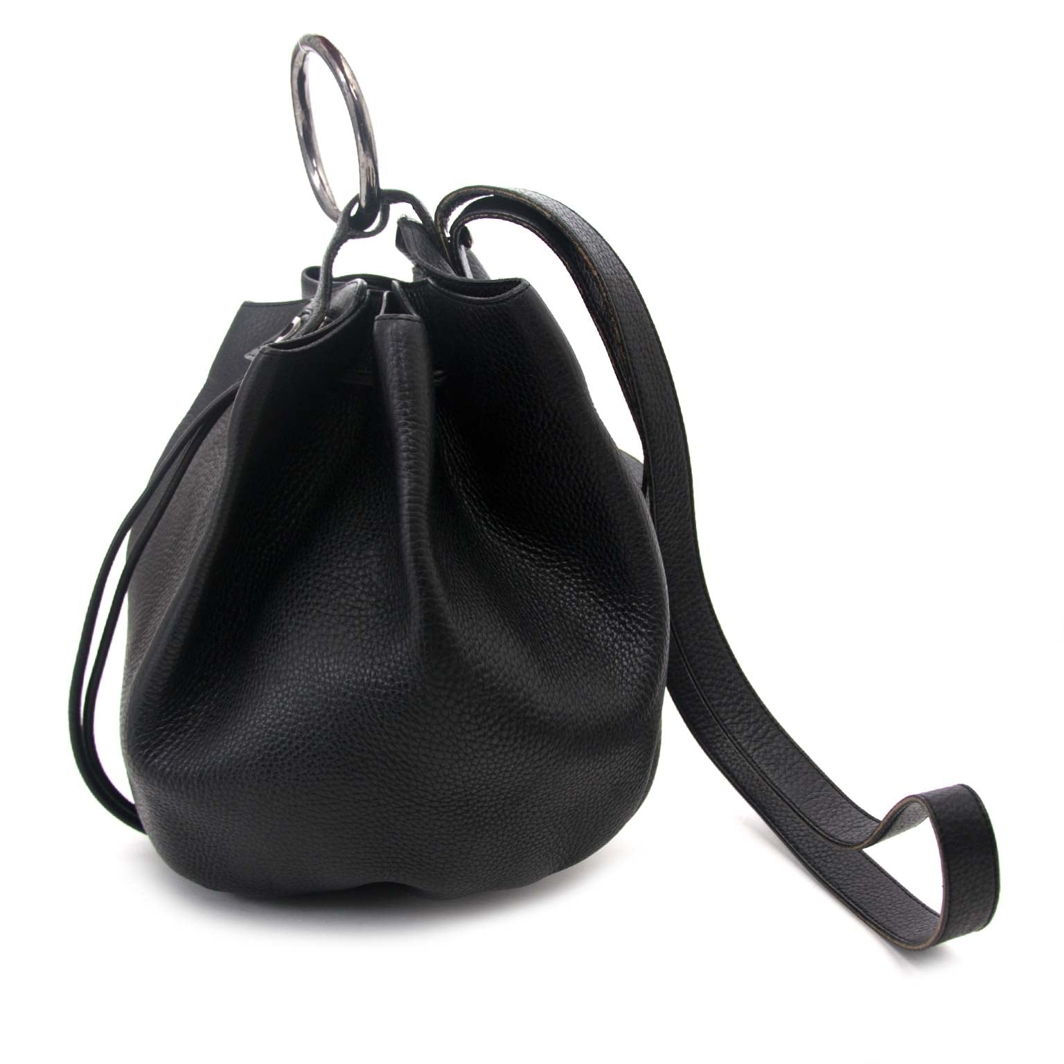 Delvaux all Black Rose des Vents Bucket Bag