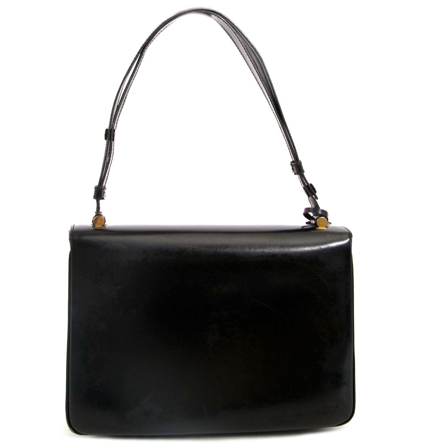delvaux vintage black shoulder bag now for sale at labellov vintage fashion webshop belgium