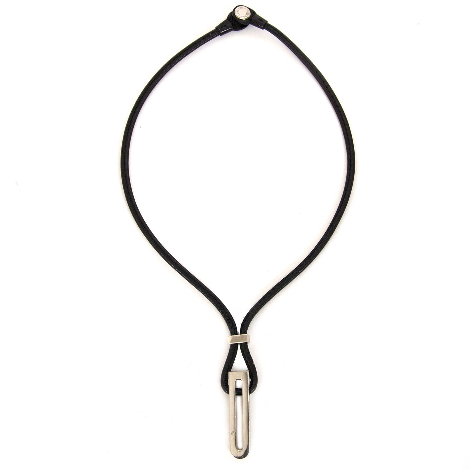 delvaux zwarte lederen ketting nu te koop bij labellov vintage mode webshop belgië