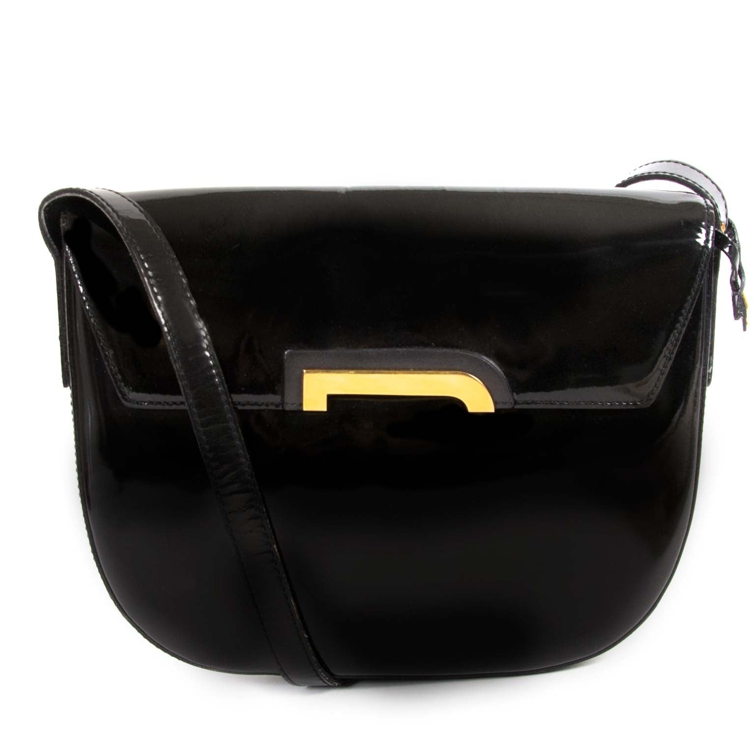 Delvaux Black Patent Shoulder Bag for the best price at labellov