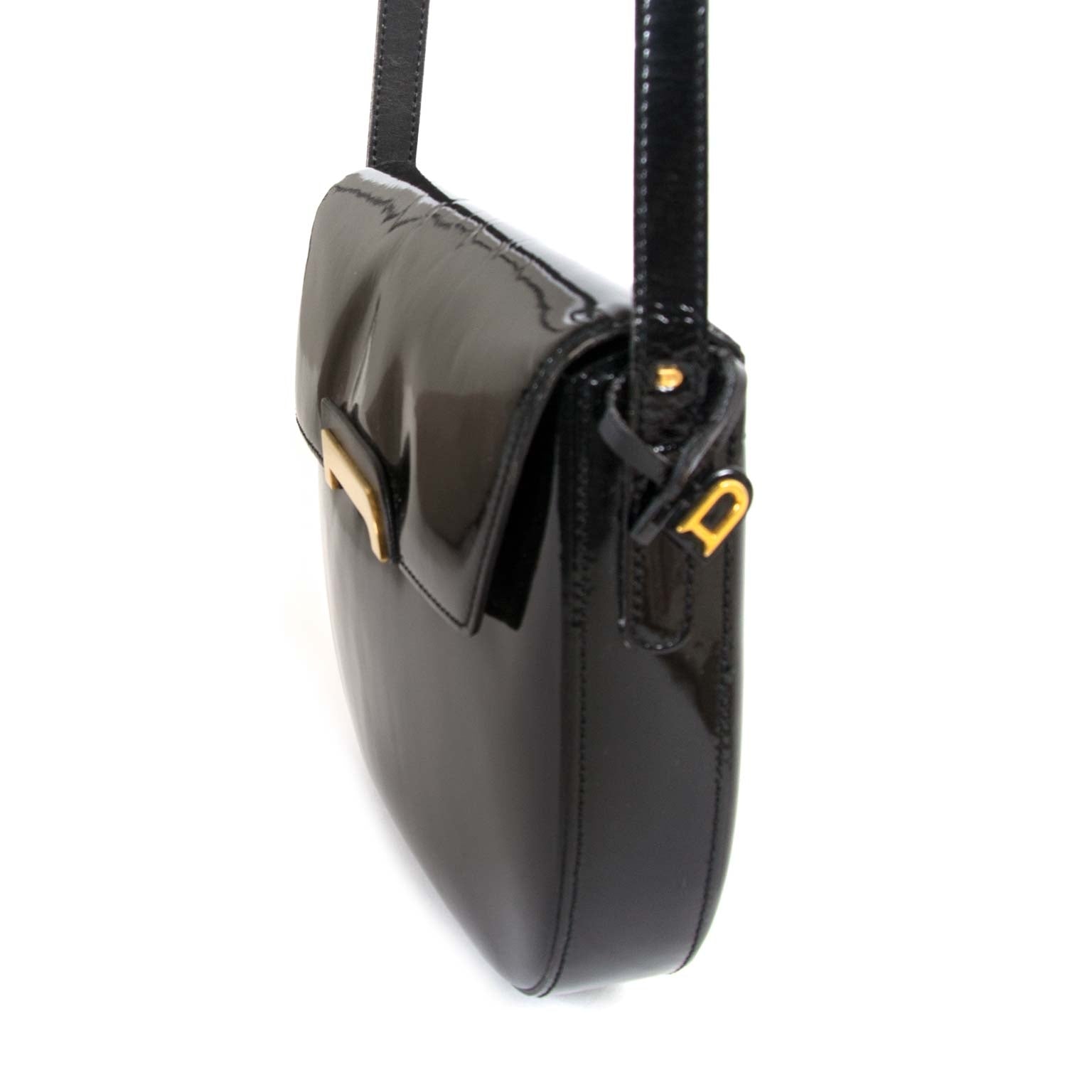 Delvaux Black Patent Shoulder Bag