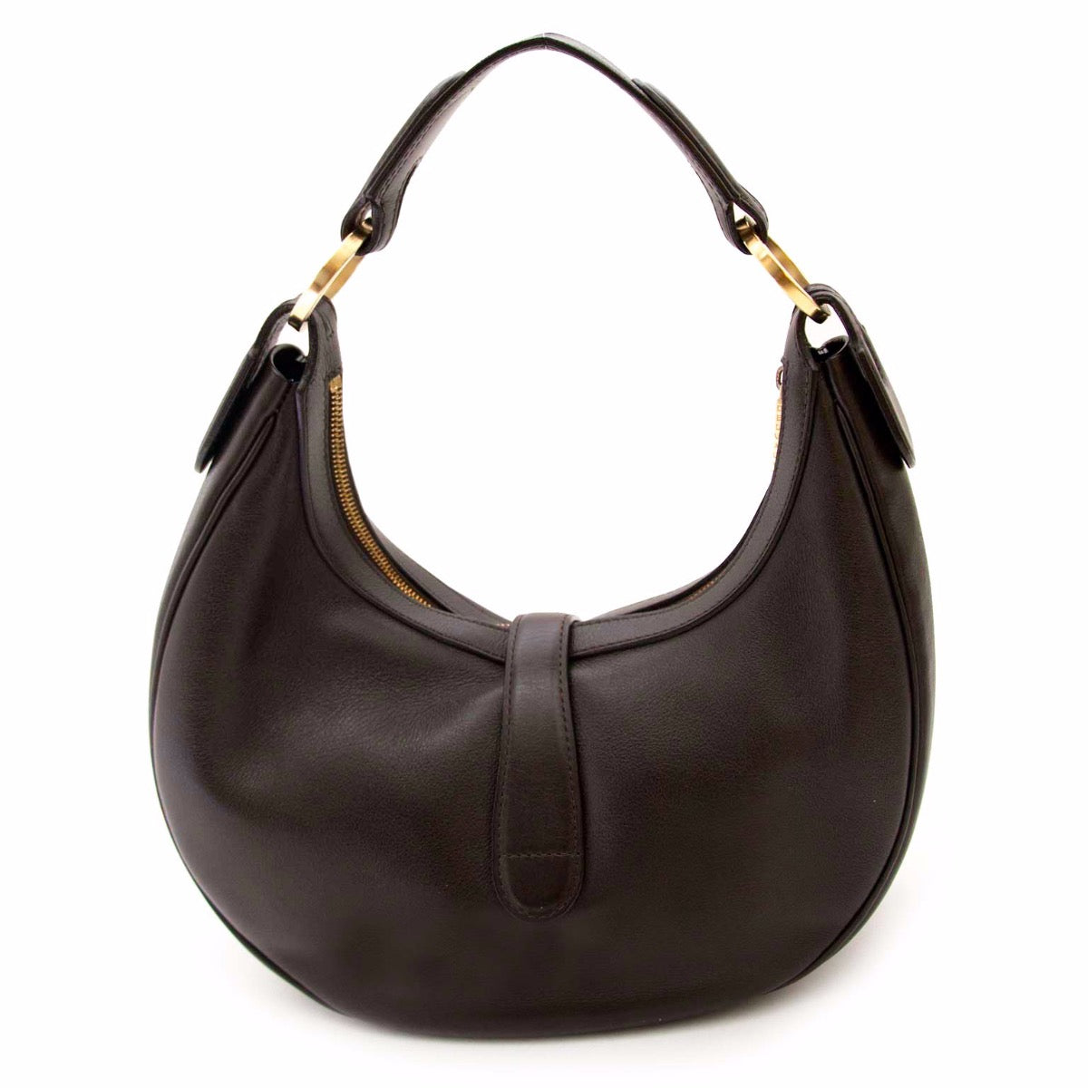 Buy an authentic second hand Delvaux Brown Camille Leather Shoulder Bag in very good condition at Labellov