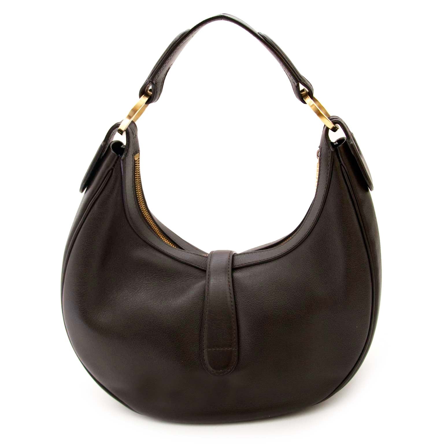 shop safe and secure online at labellov.com Delvaux Camille Brown Leather Shoulder Bag