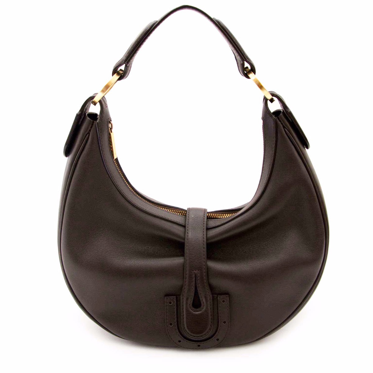 Buy an authentic second hand Delvaux Brown Camille Leather Shoulder Bag in very good condition at Labellov