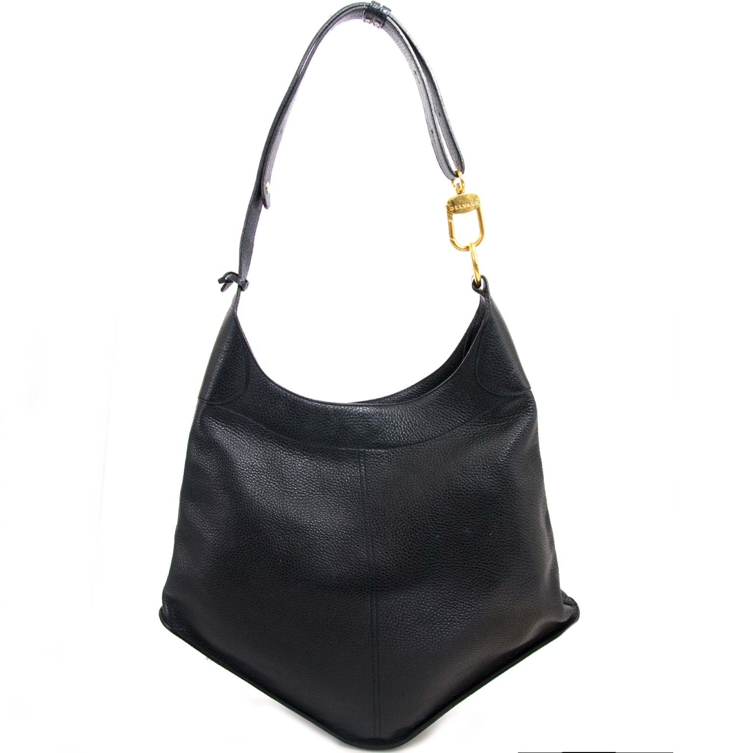 authentic Delvaux Black Satan Shoulder Bag for sale at labellov vintage online shop