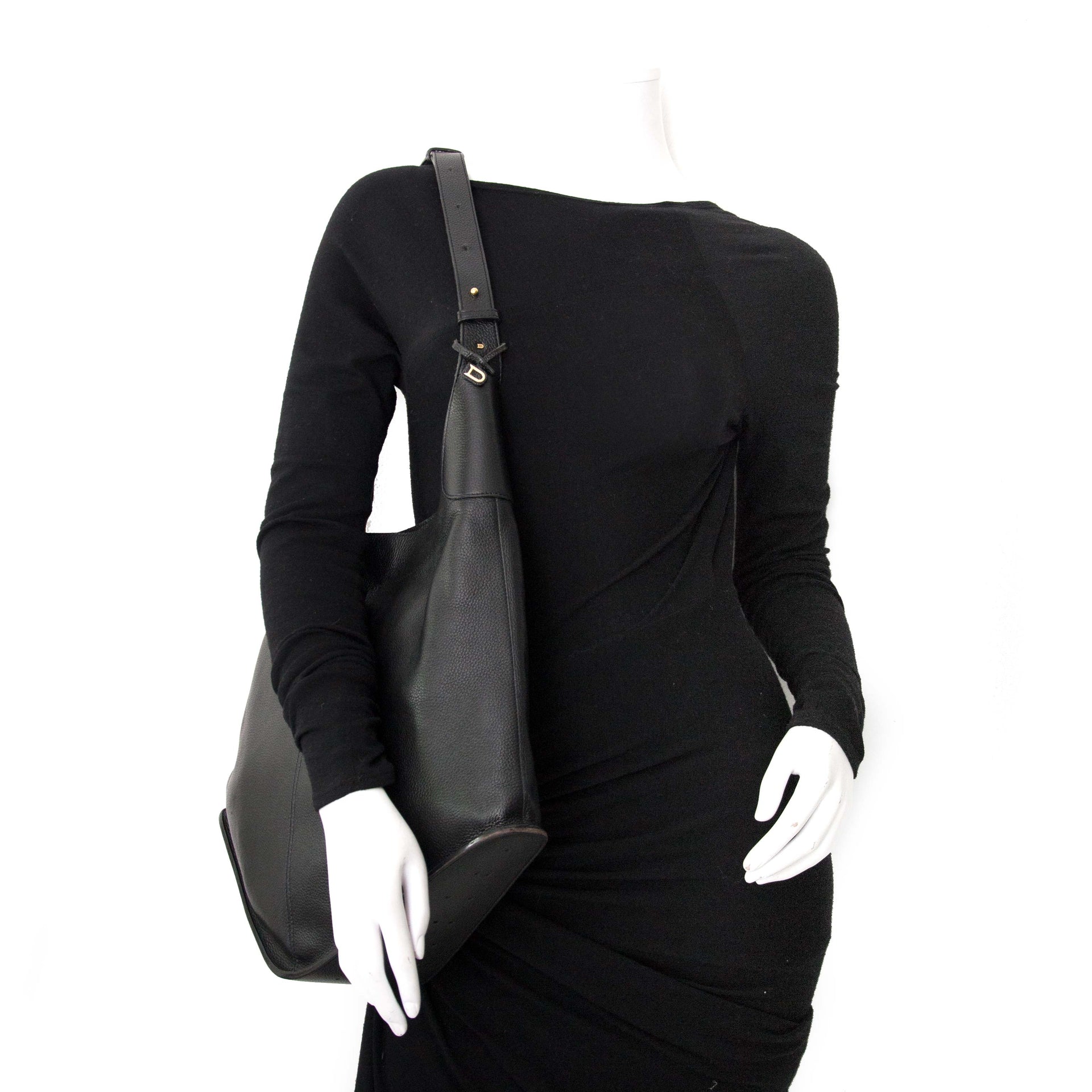 For sale: Delvaux Black Satan Shoulder Bag online with worldwide shipping