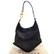 buy and sell safe online authentic Delvaux Black Satan Shoulder Bag at labellov.com