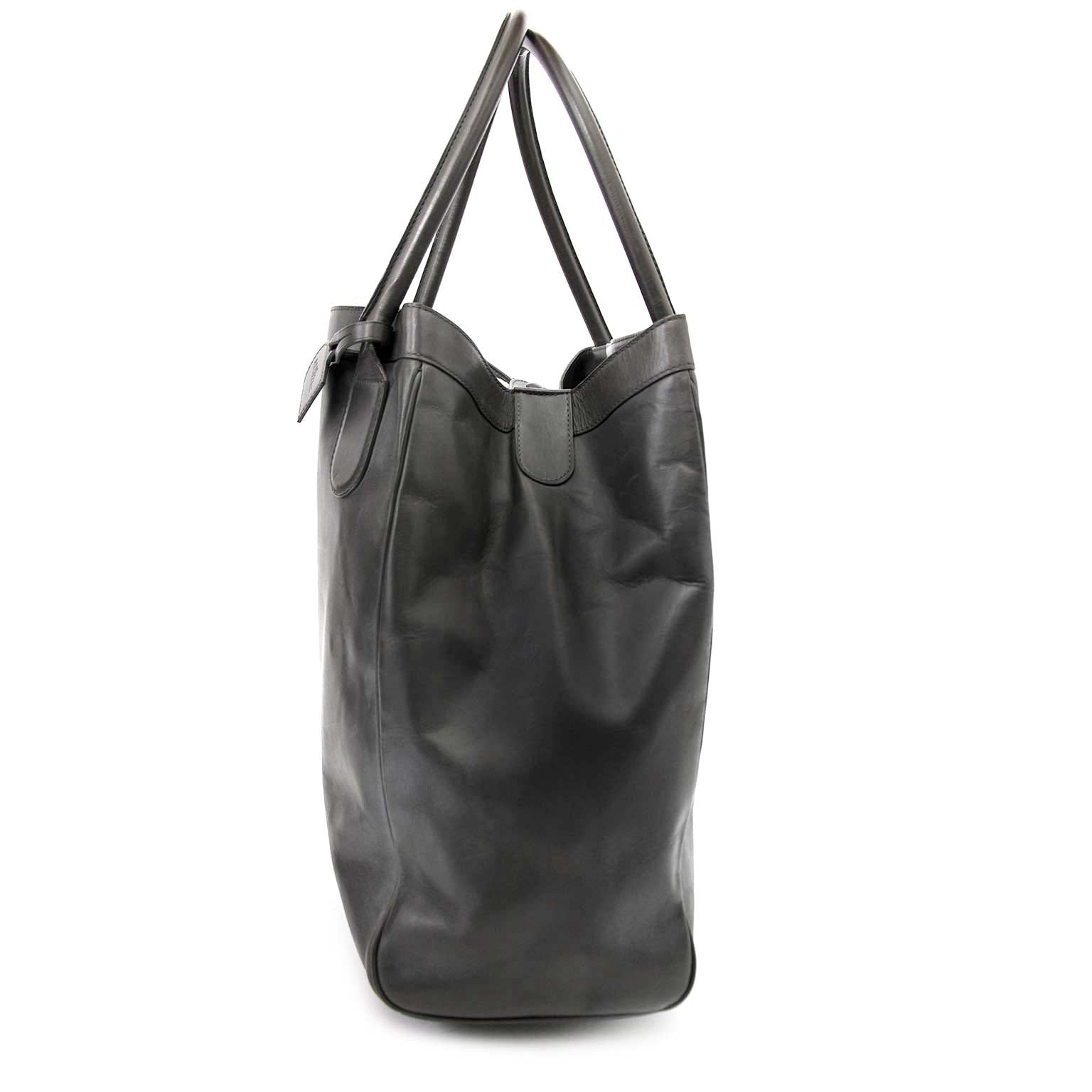 Delvaux Grey Leather Cabas
