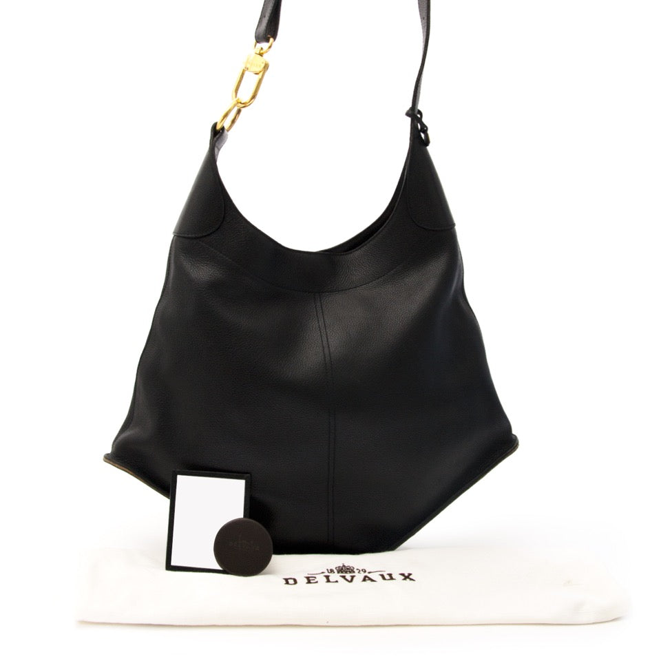 shop safe online at the best price secondhand designer shop safe online secondhand Delvaux Black Satan Shoulder Bag