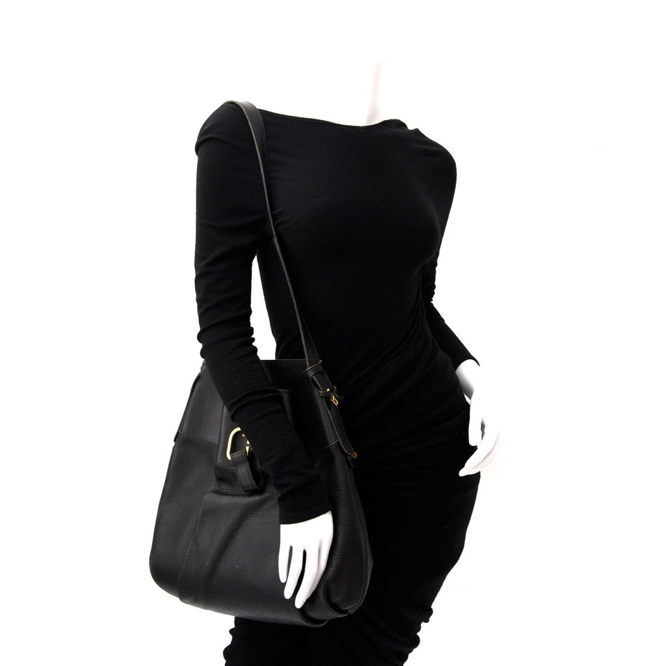Delvaux Black Shoulder Bag for sale online for the best price at Labellov Antwerp Vintage