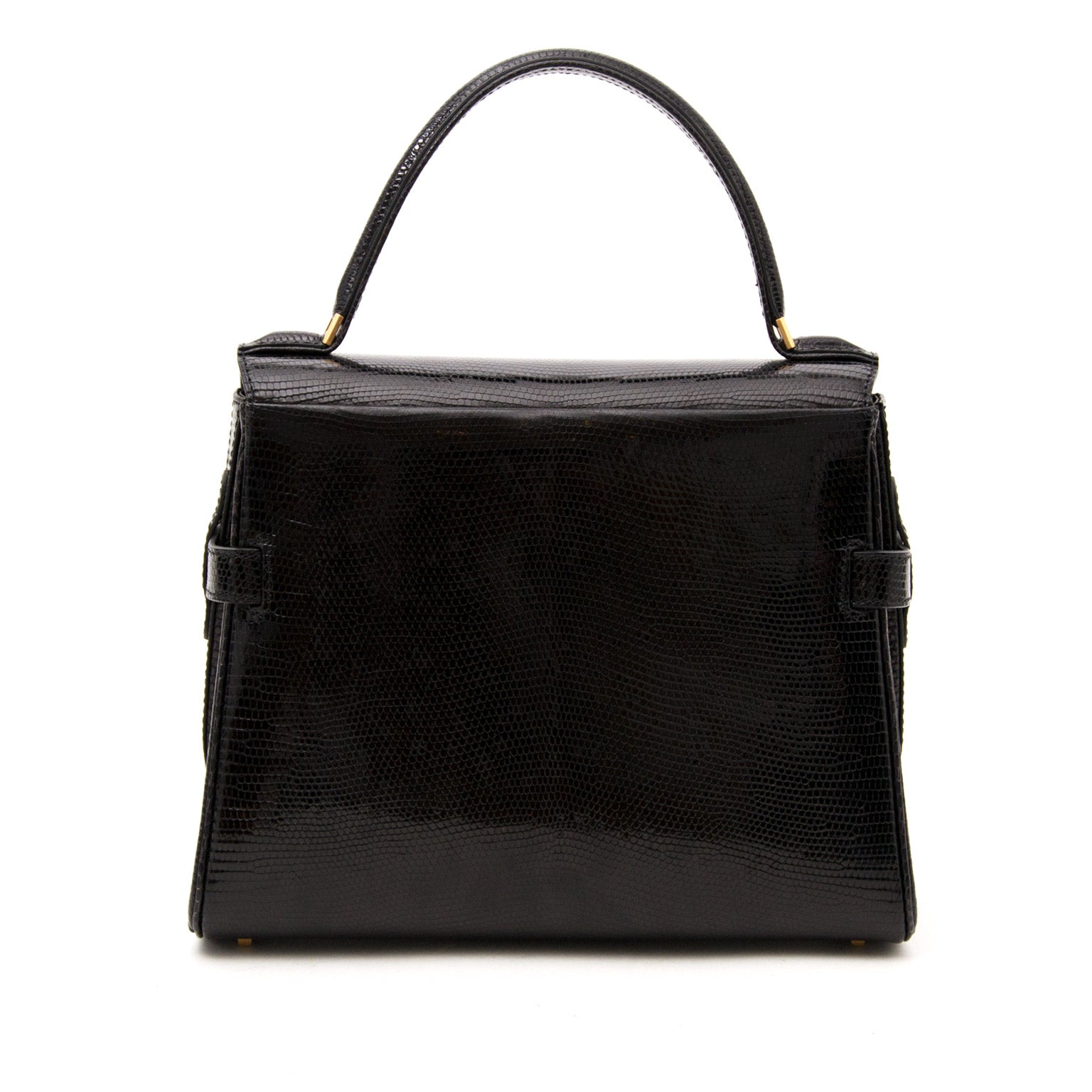 100% authentic seconde main sac a main Delvaux Tempête PM Black Lizard