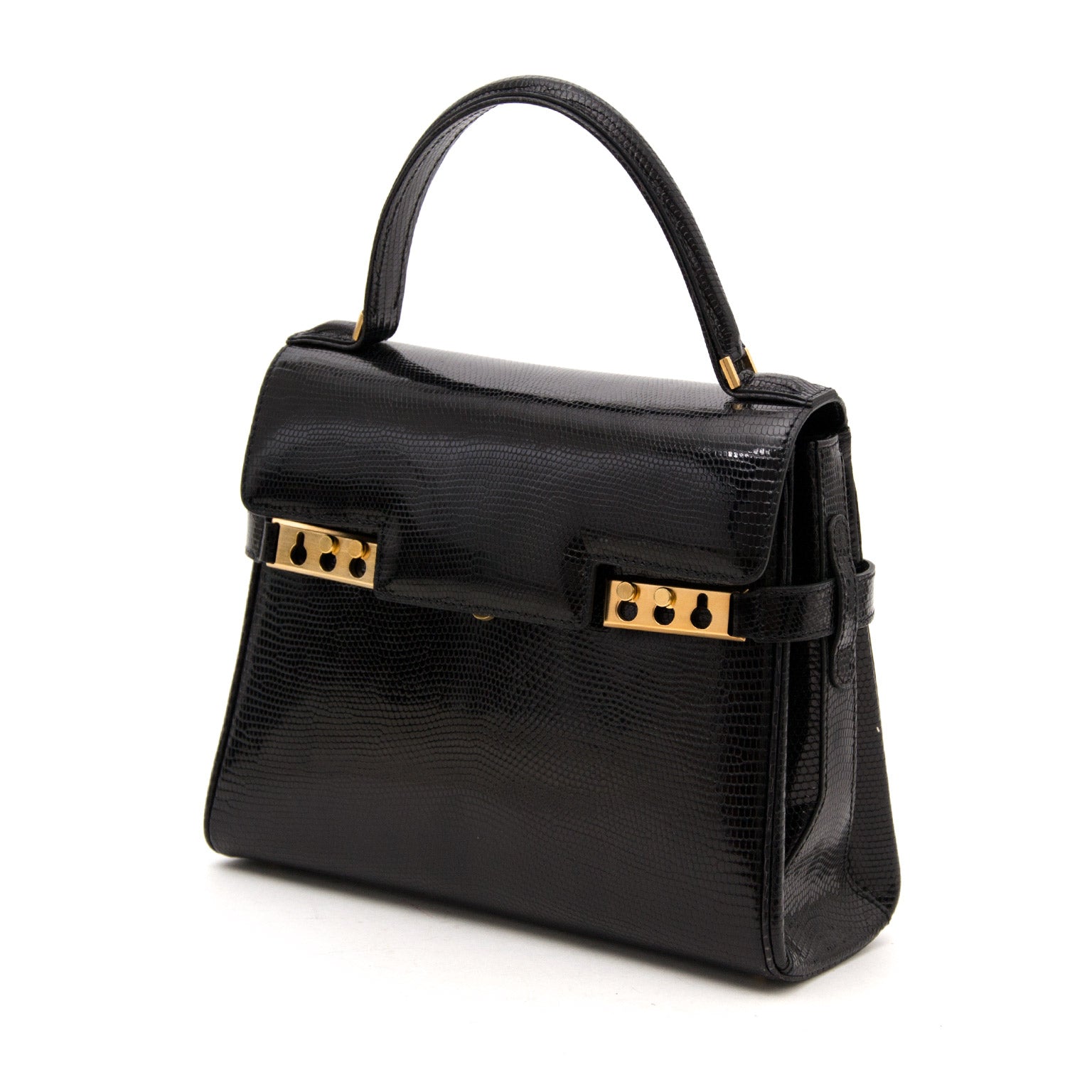 shop safe online your secondhand Delvaux Tempête PM Black Lizard wordlwide shipping