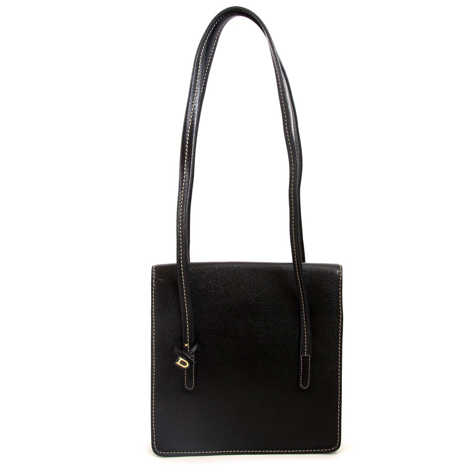 delvaux black santal shoulder bag now for sale at labellov vintage fashion webshop belgium