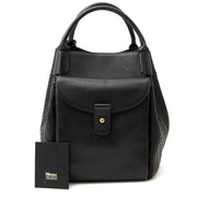 koop veilig online aan de beste prijs Delvaux Black Woven Toile de Cuir Bag