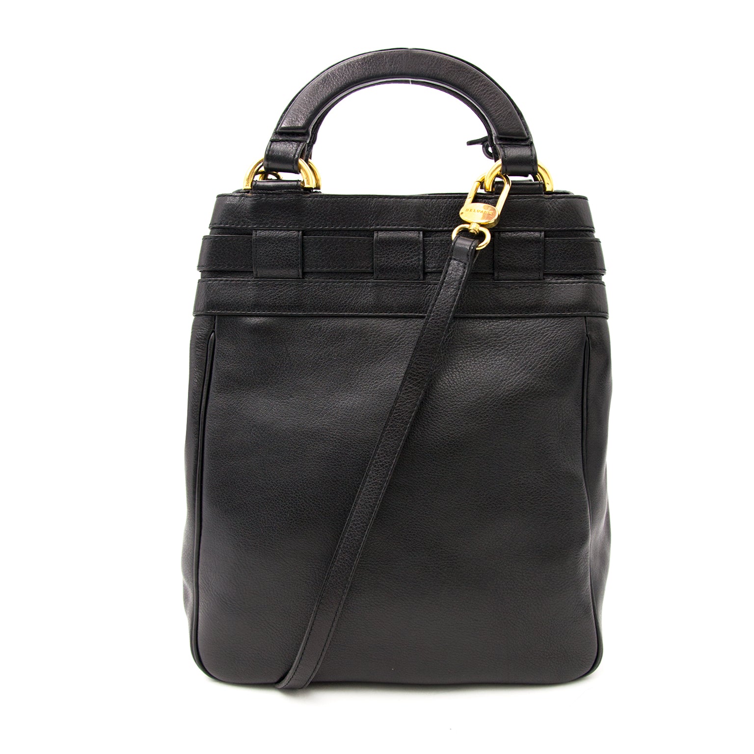 koop veilg online aan de beste prijs Delvaux Black Leather Bucket Bag