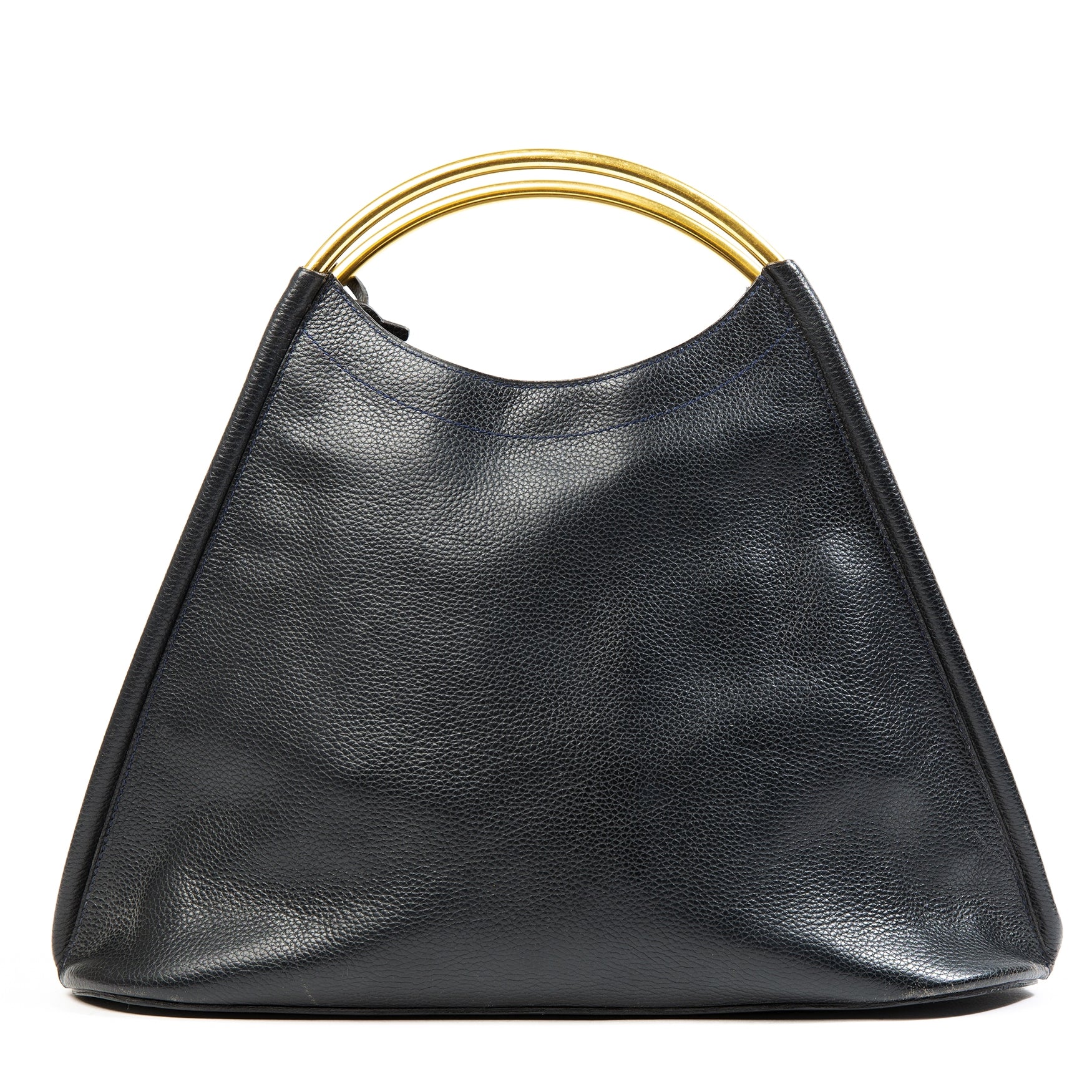 delvaux dark blue trapeze leather handbag now for sale at labellov vintage fashion webshop belgium