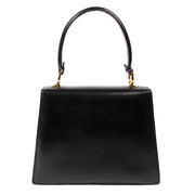 Delvaux Vintage Black Leather Top Handle Bag