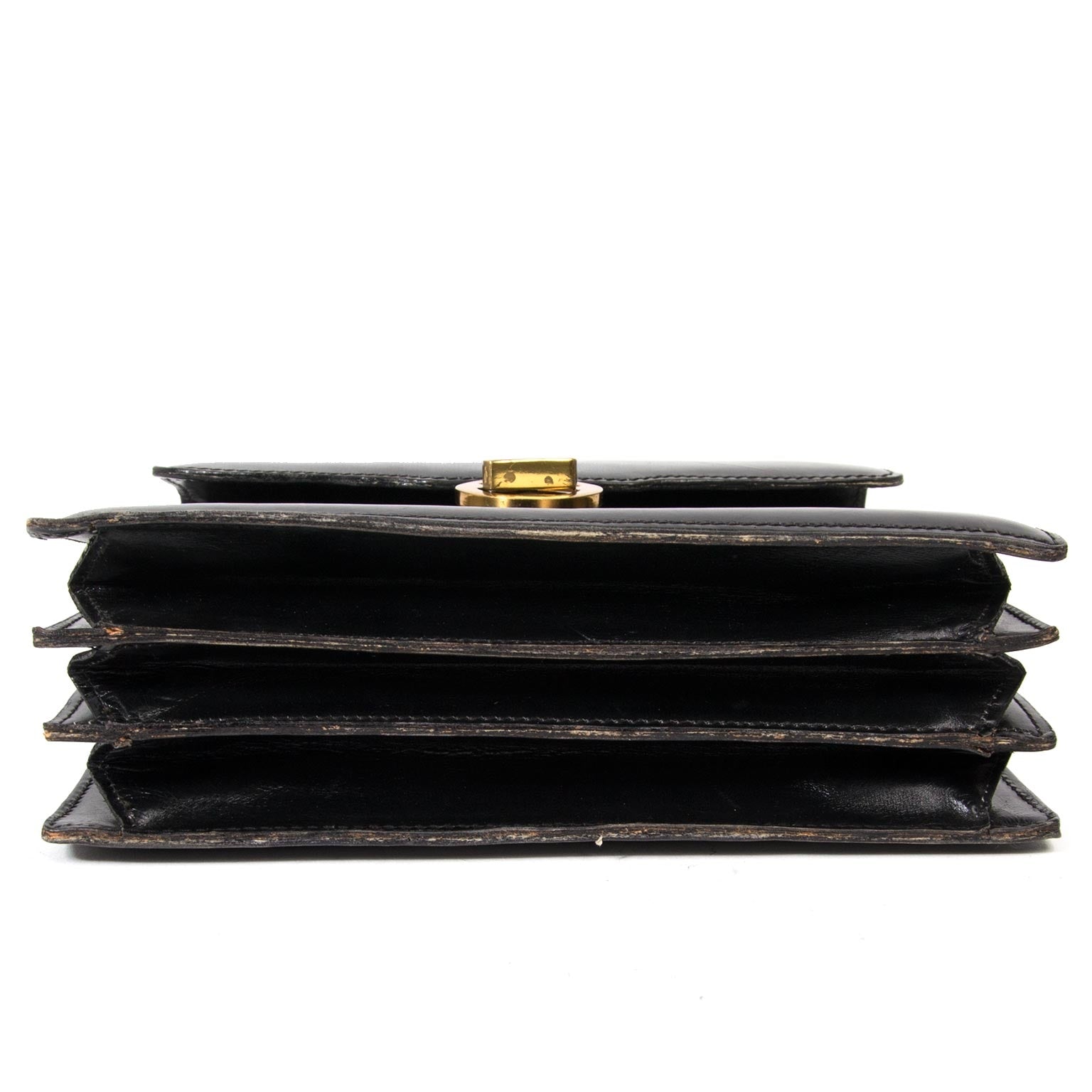 Delvaux Vintage Black Leather Top Handle Bag