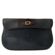 Delvaux Dark Blue Leather Pochette for sale online at Labellov secondhand luxury