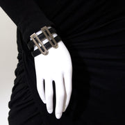 shop safe online secondhand designer Delvaux Black DD Leather Bracelet