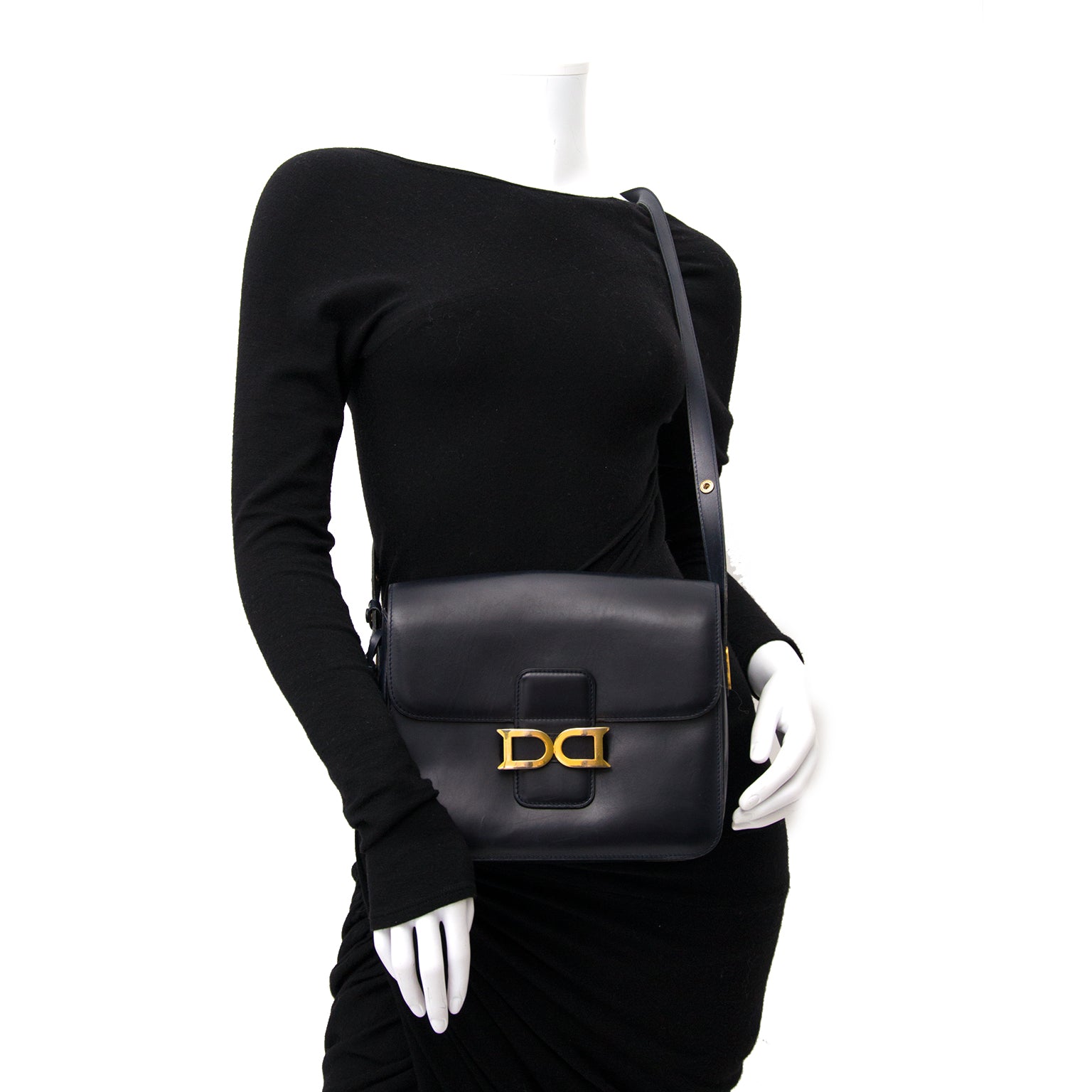 koop veilig aan de beste prijs Delvaux Blue Bourgogne Shoulder Bag net als nieuw