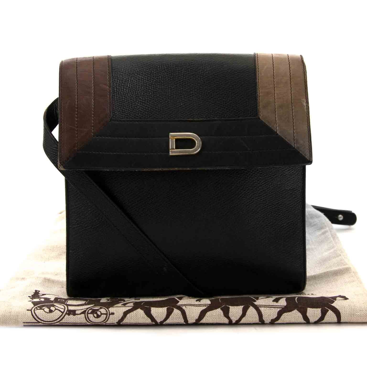 delvaux black crossbody bag now for sale at labellov vintage fashion webshop belgium