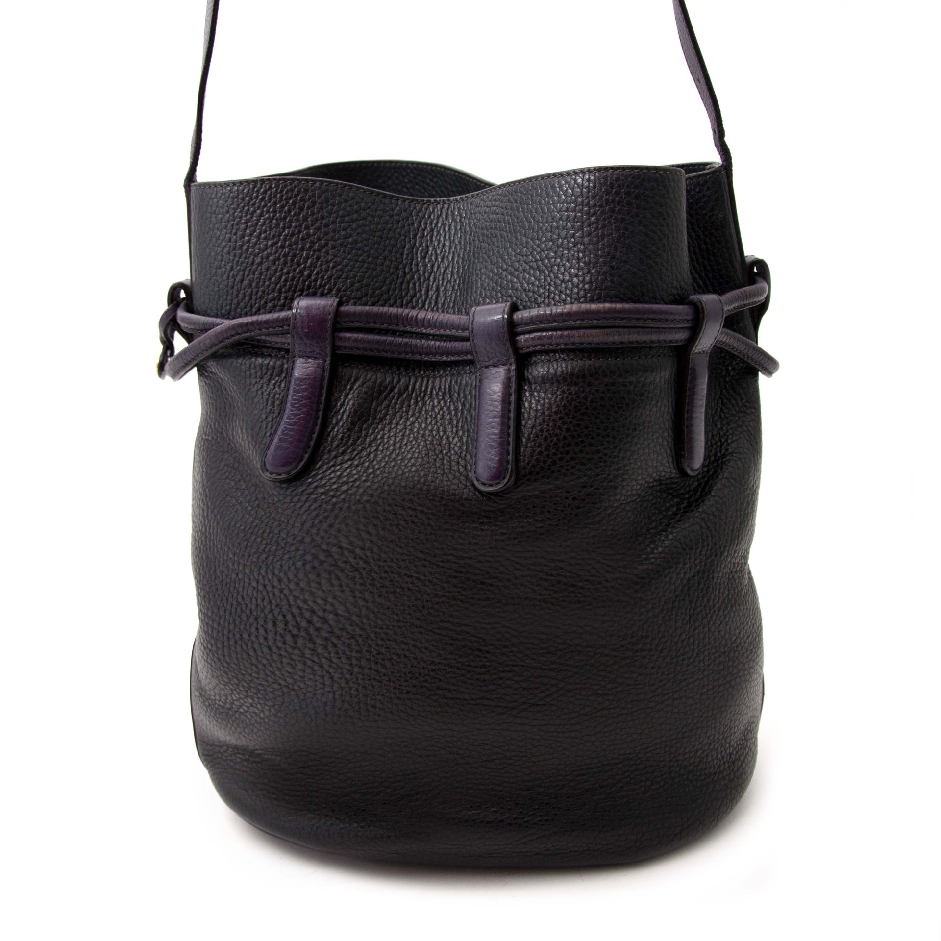 Bent u op zoek naar een autentieke Delvaux Blue and Purple Bucket Bag?