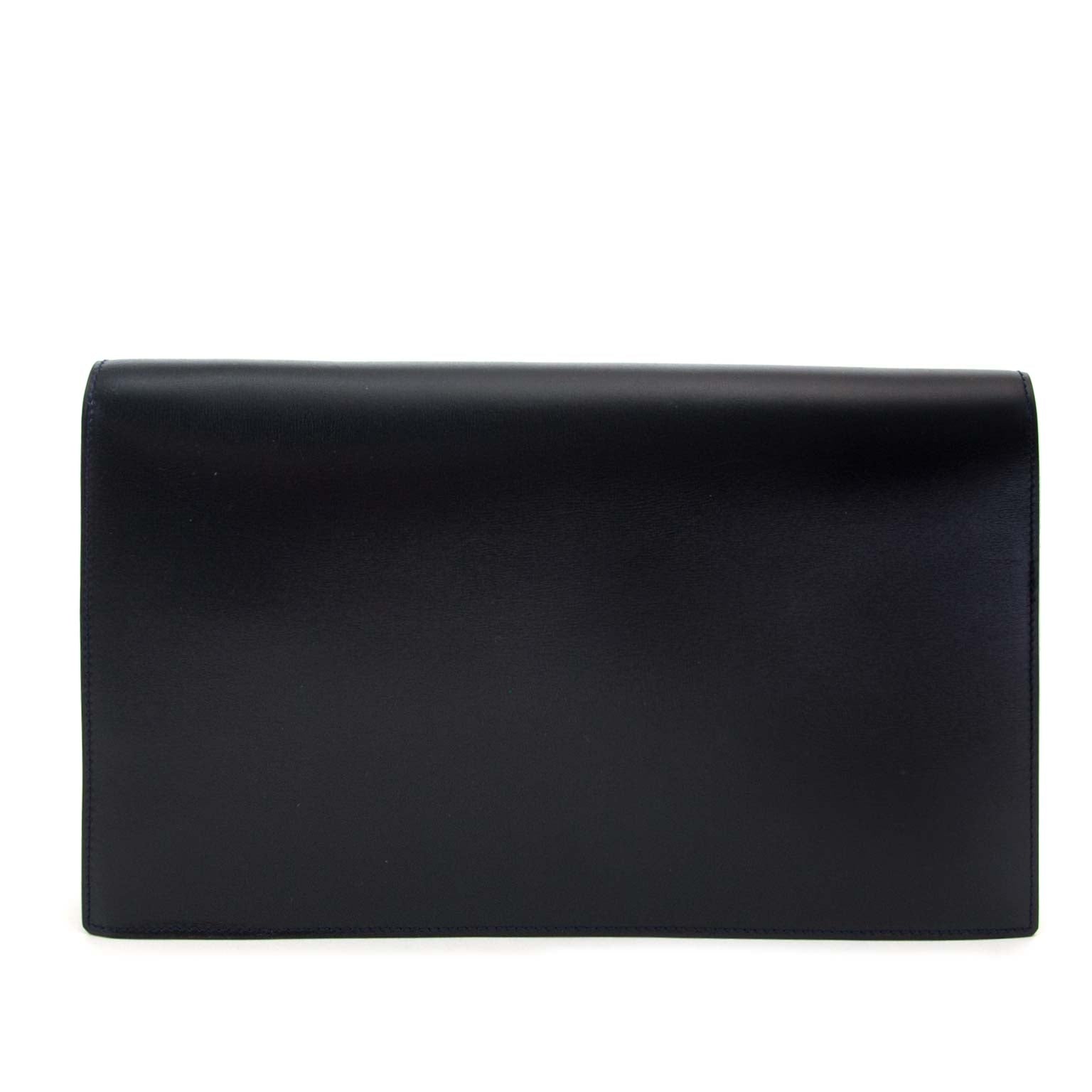 buy Delvaux Dark Blue Leather Clutch and pay save online