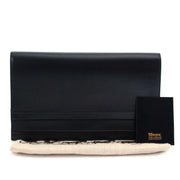 koop Delvaux Dark Blue Leather Clutch bij labellov aan de beste prijs