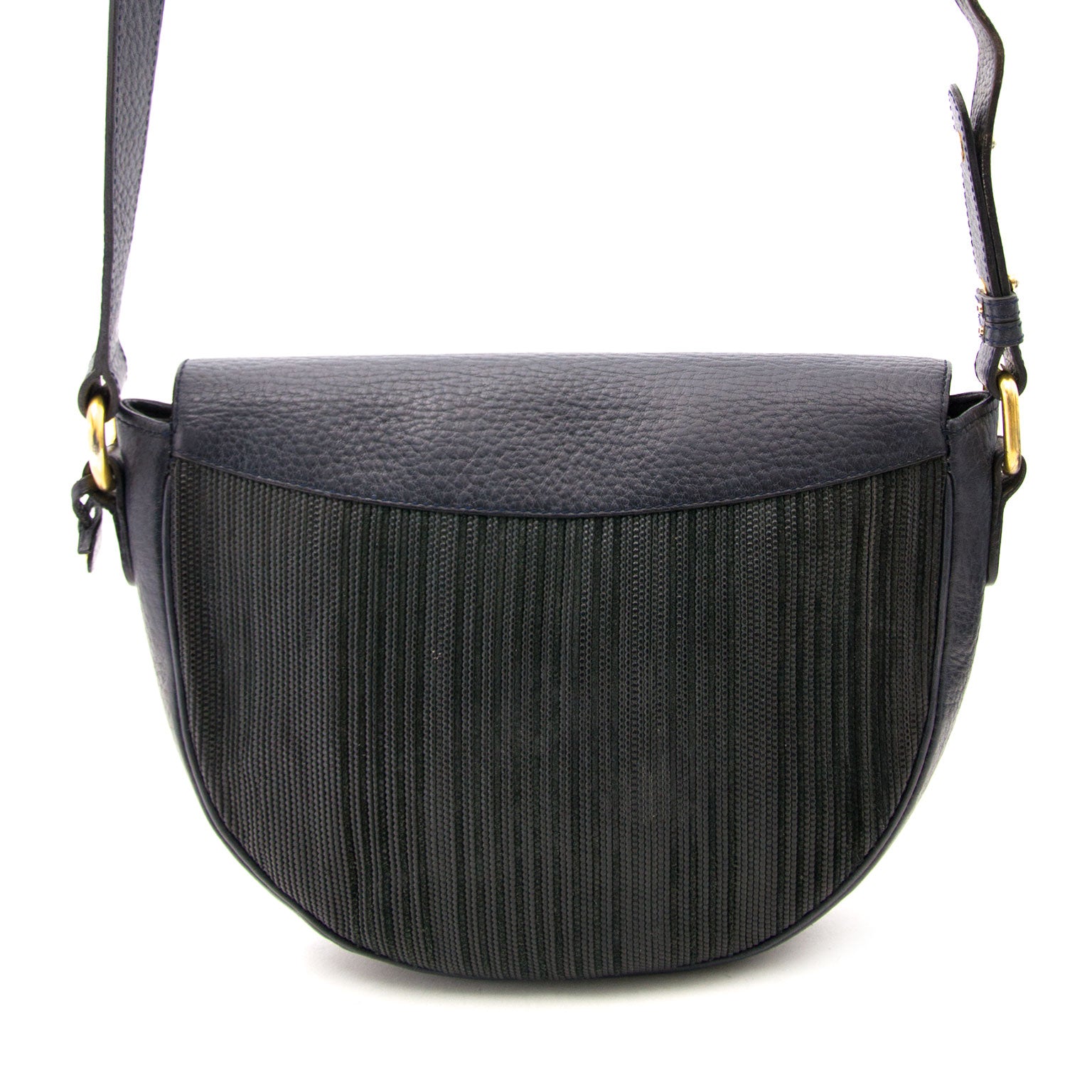 Koop uw authentieke Delvaux Blue Toile de Cuir Cross Body Bag aan de beste prijs