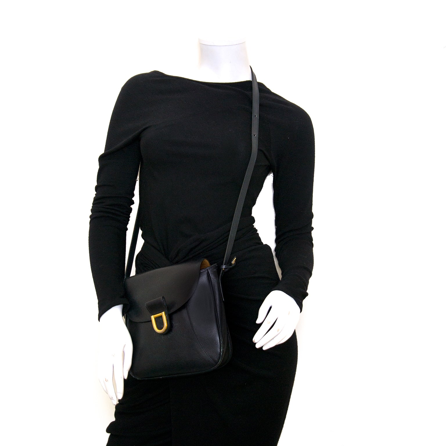 Delvaux Dark Blue Leather Crossbody Bag