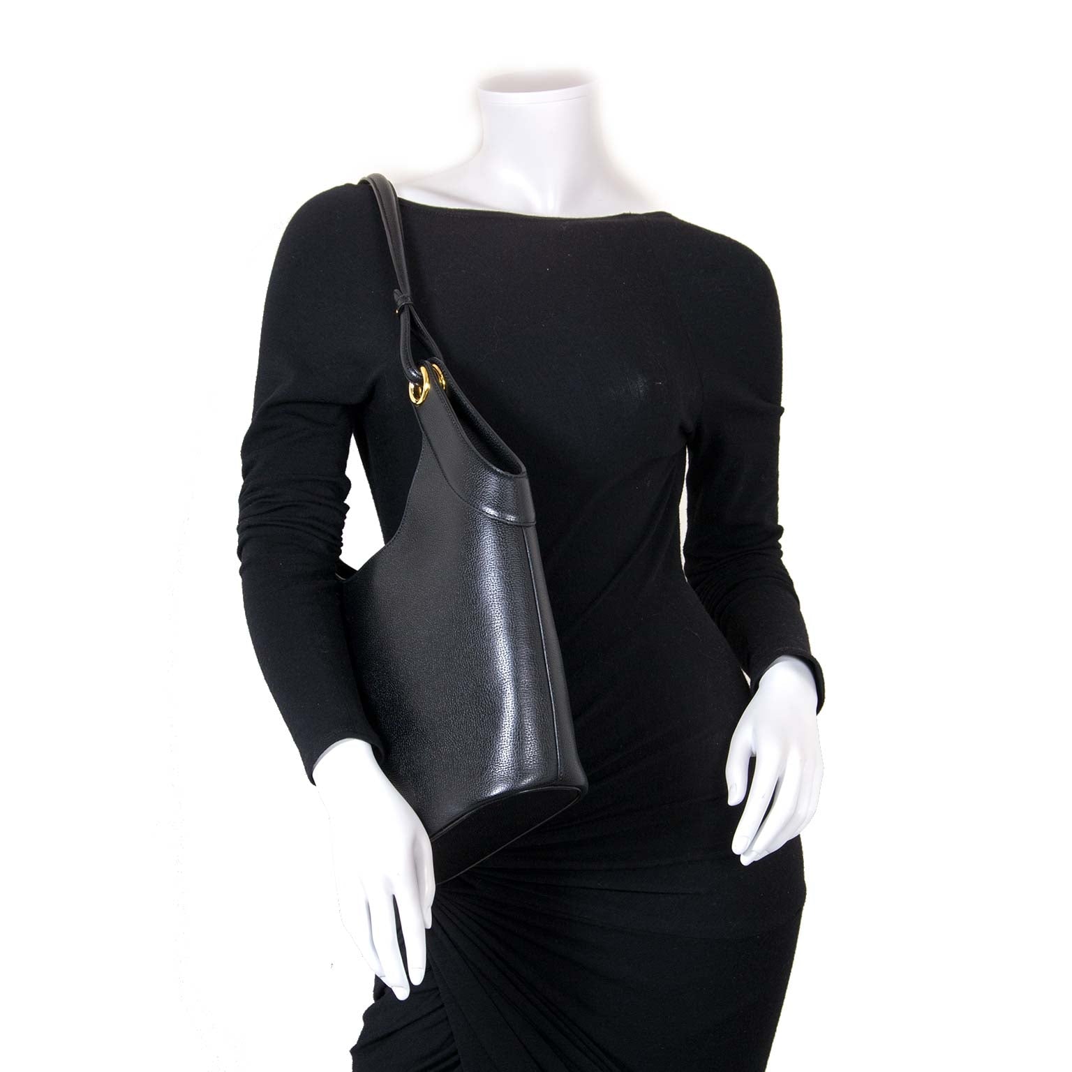 delvaux black leather tote now for sale at labellov vintage fashion webshop belgium