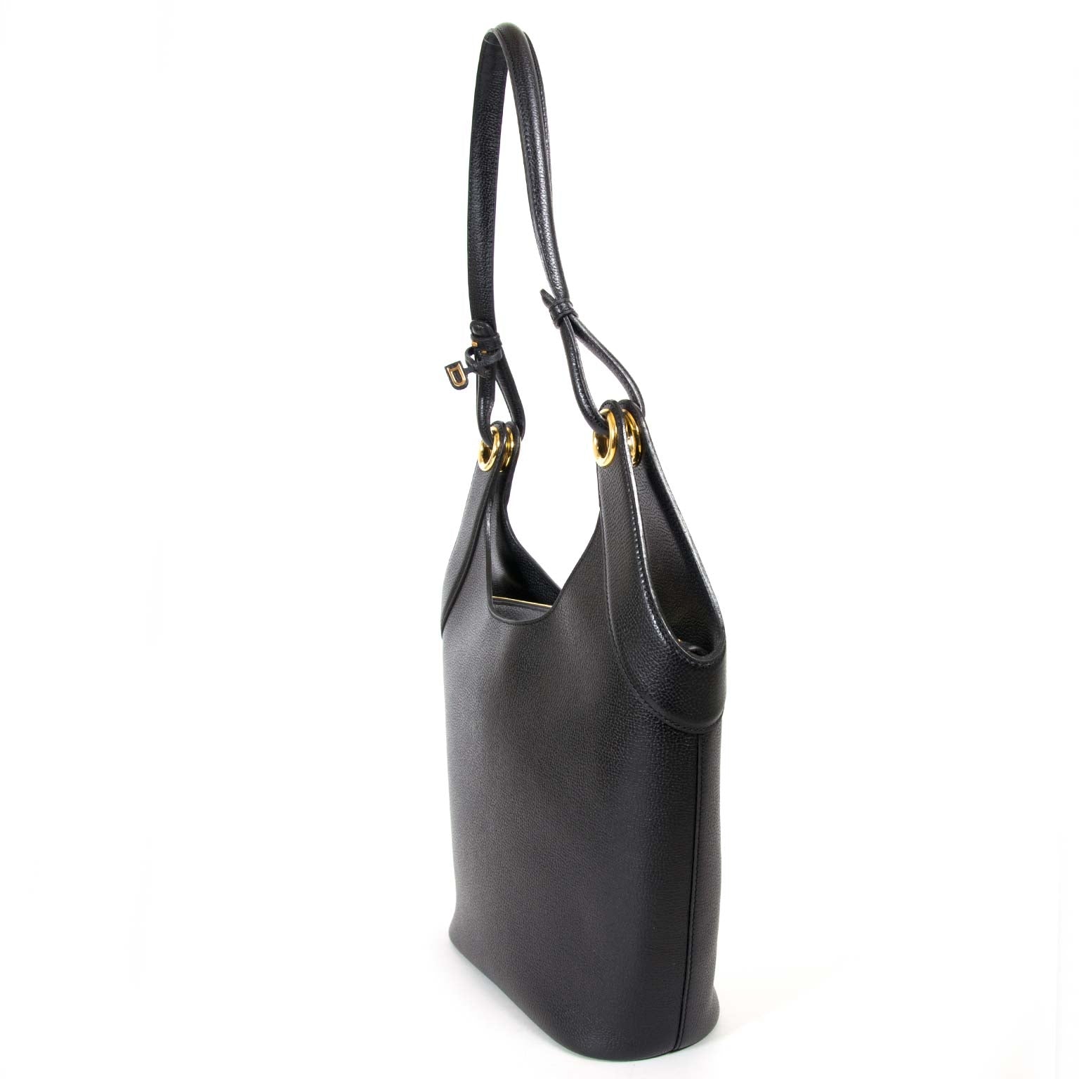 delvaux zwarte lederen tas nu te koop bij labellov vintage mode webshop belgië