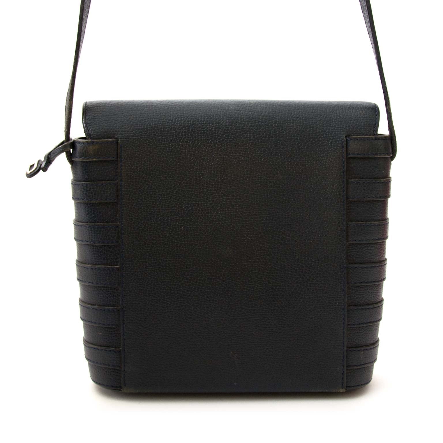 Delvaux Blue Leather Shoulder Bag