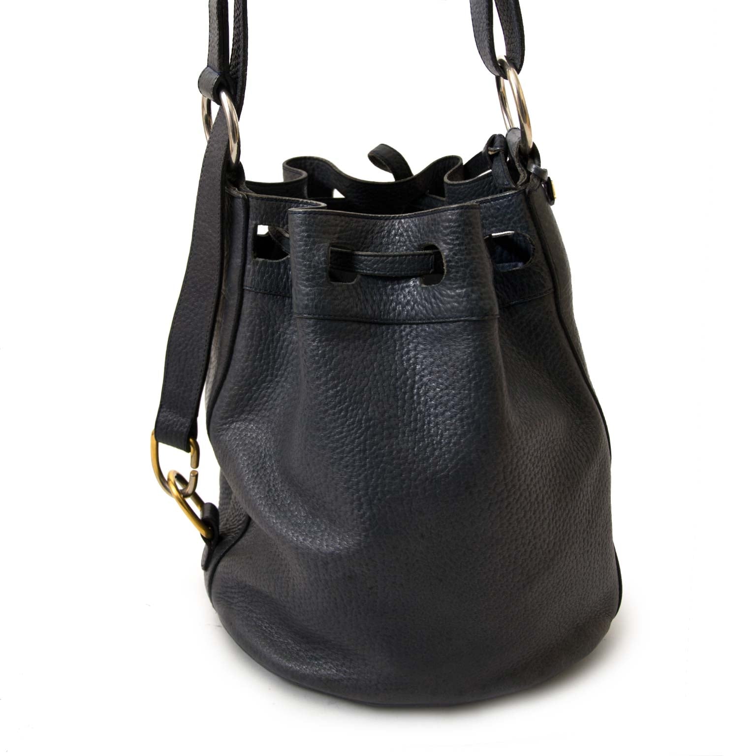 Delvaux Vintage Blue Bucket Bag for sale online