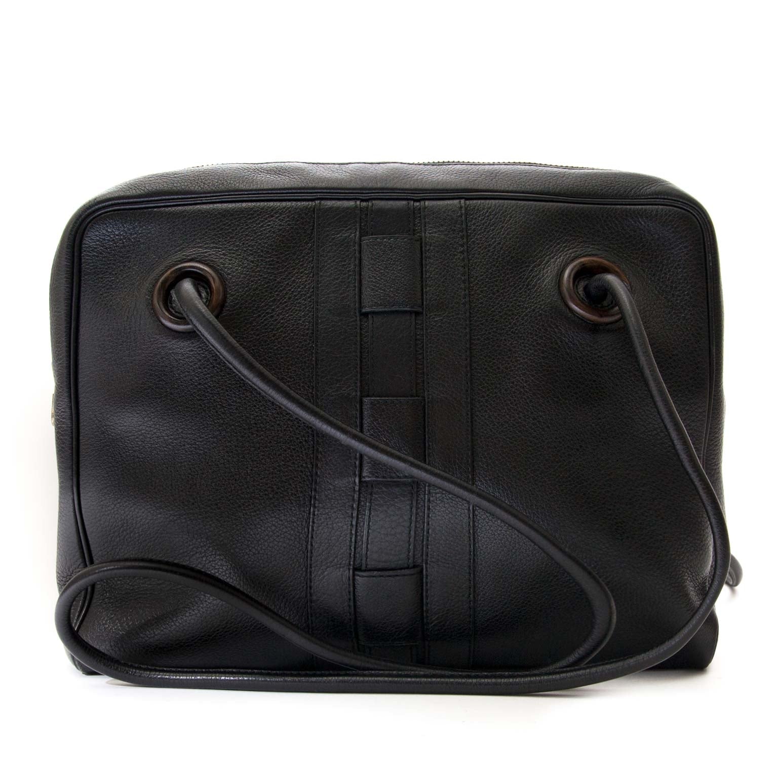 achetez Delvaux Black Leather Sisal GM chez labellov pour le meilleur prix