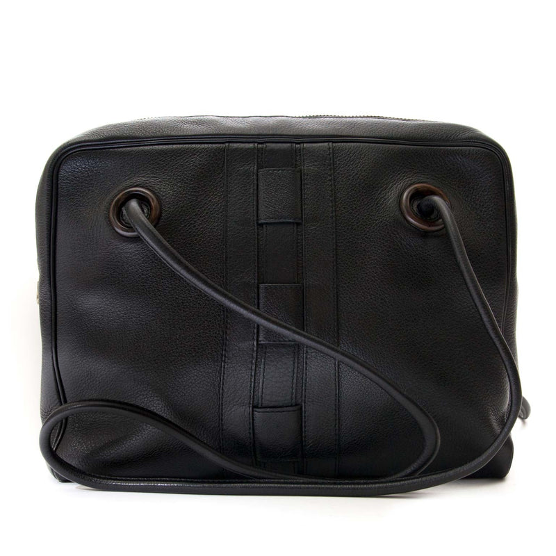achetez Delvaux Black Leather Sisal GM chez labellov pour le meilleur prix