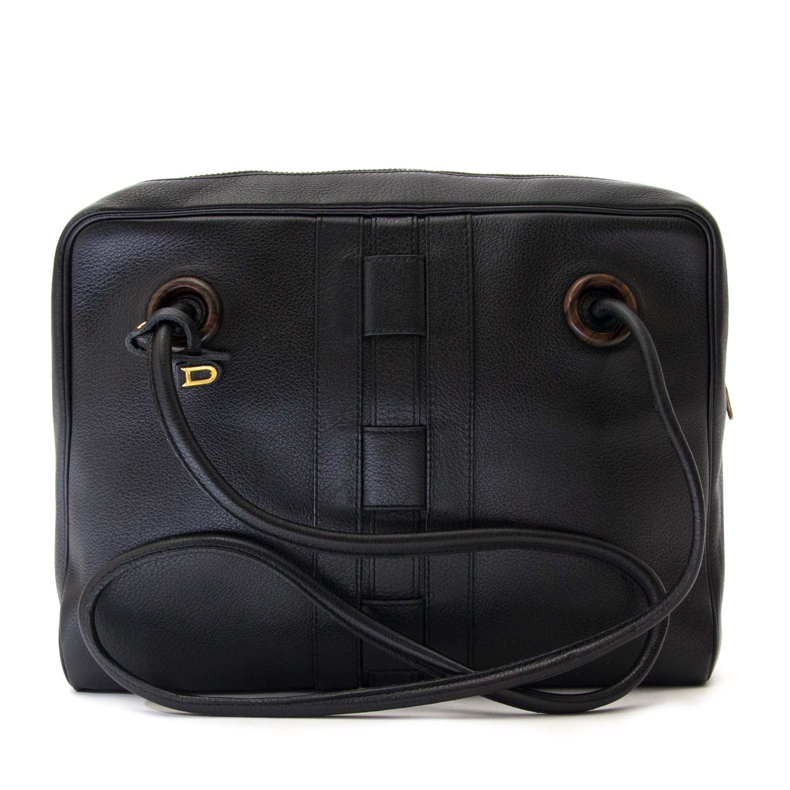 koop Delvaux Black Leather Sisal GM bij labellov aan de beste prijs