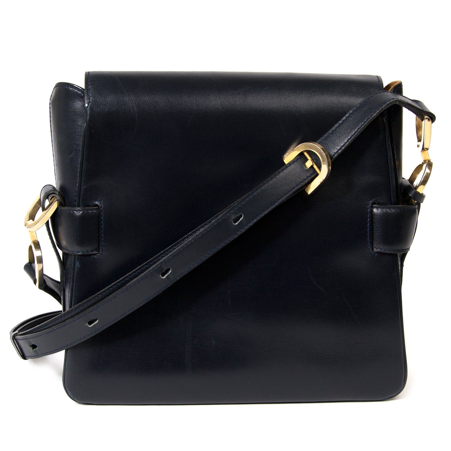 delvaux navy blue leather shoulder bag now for sale at labellov vintage fashion webshop belgium