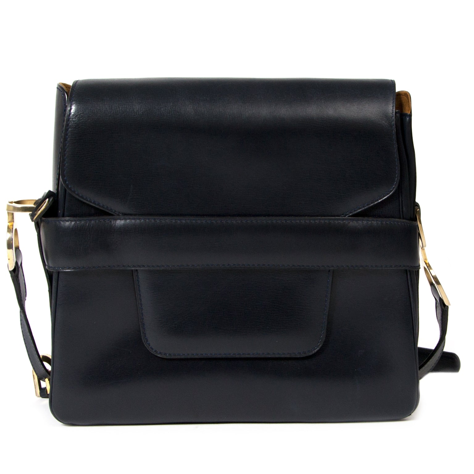 delvaux navy blue leather shoulder bag now for sale at labellov vintage fashion webshop belgium