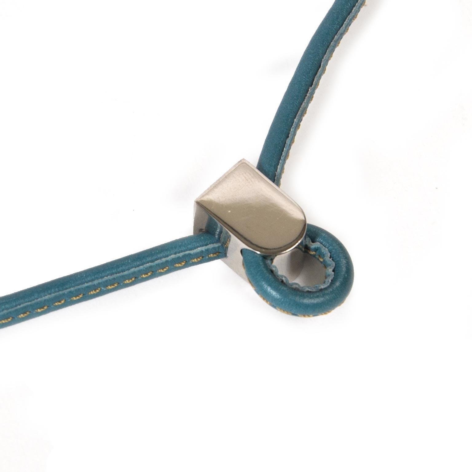 delvaux blue leather necklace now for sale at labellov vintage fashion webshop belgium