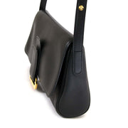 delvaux black leather shoulder bag now for sale at labellov vintage fashion webshop belgium