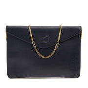 Delvaux blauwe clutch met gouden ketting nu online bij labellov.com