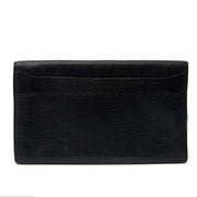100% authentic Delvaux Black Leather Flap Wallet for sale